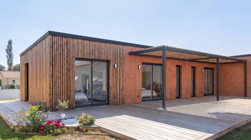 Maison Greenkub M100L, 100 m², en L