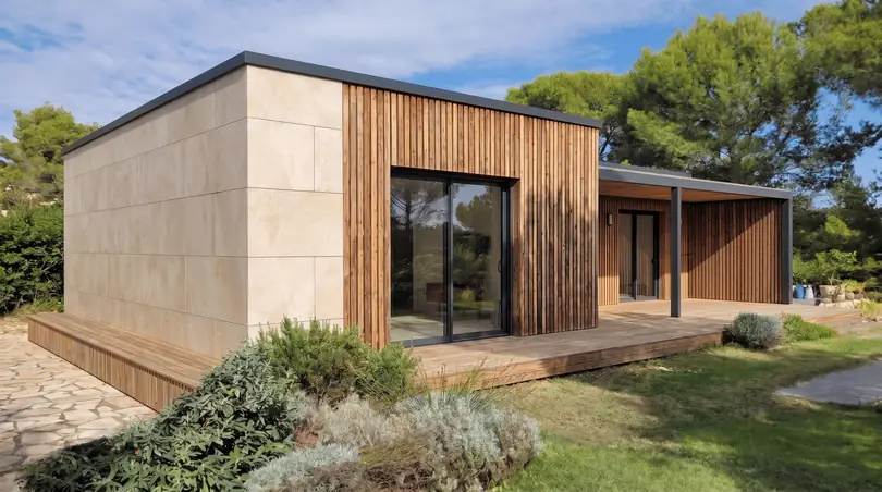 Maison Greenkub M70L, 70 m², en L