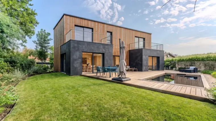Maison ossature bois Greenkub, bardage bois